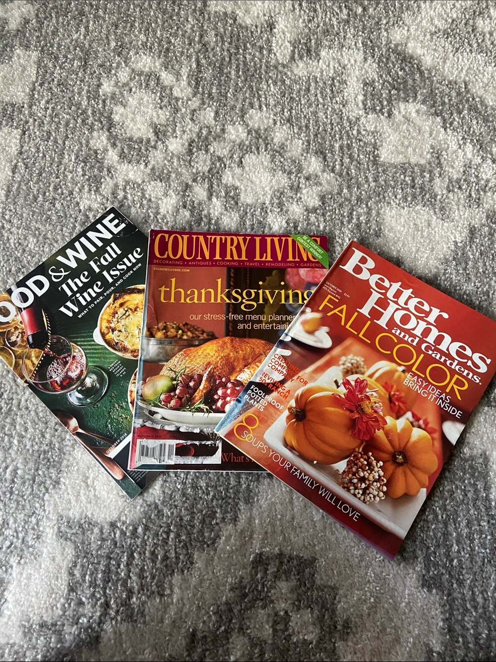 Vintage Fall Magazines - Food & Wine, Better Homes and Garden, Country Living